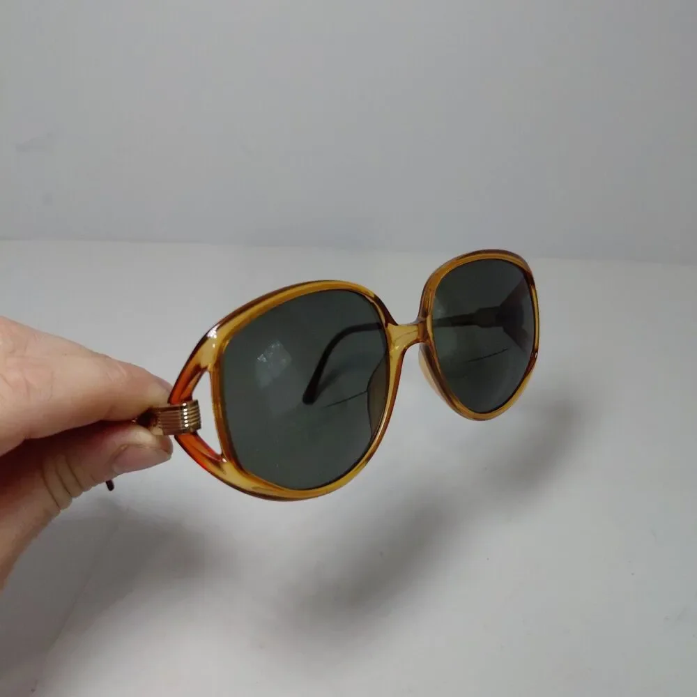 Vintage Christian Dior Amber & Gold Clear Oval Glasses Germany 2394 30 57 16 125